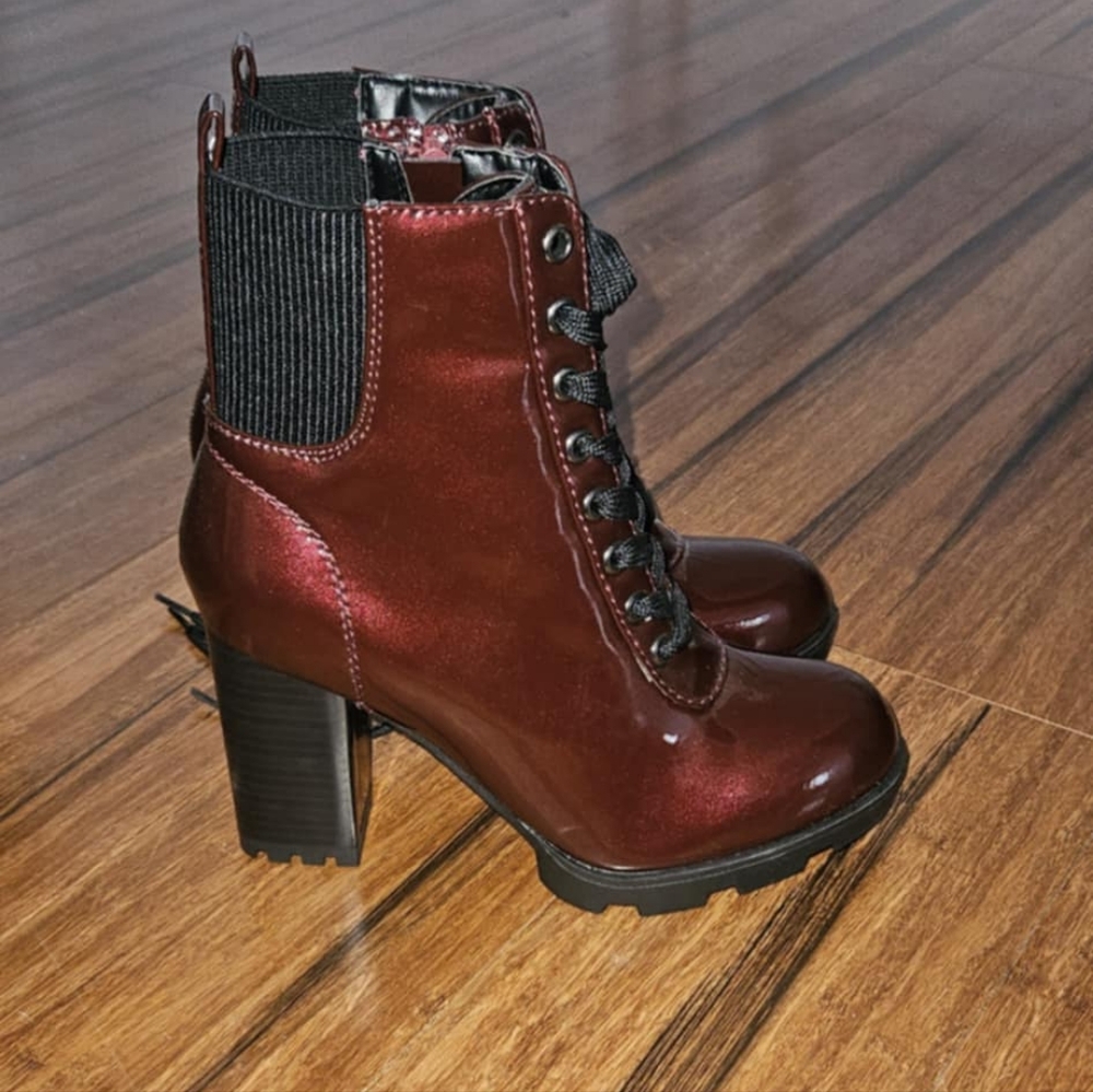Burgundy ankle boots